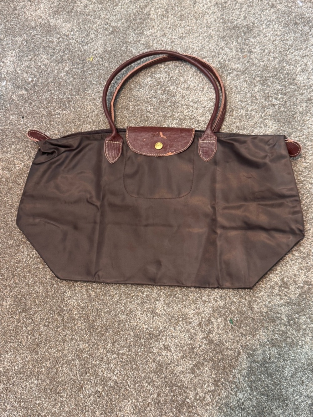 Longchamp Le Pliage Type M Modele Depose Medium Brown Bag